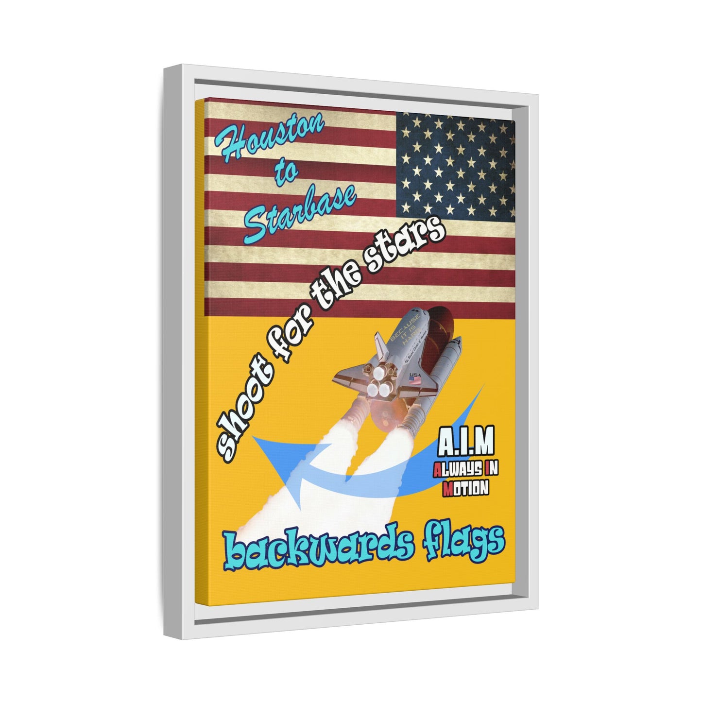 shoot for the stars - framed canvas art (yellow)