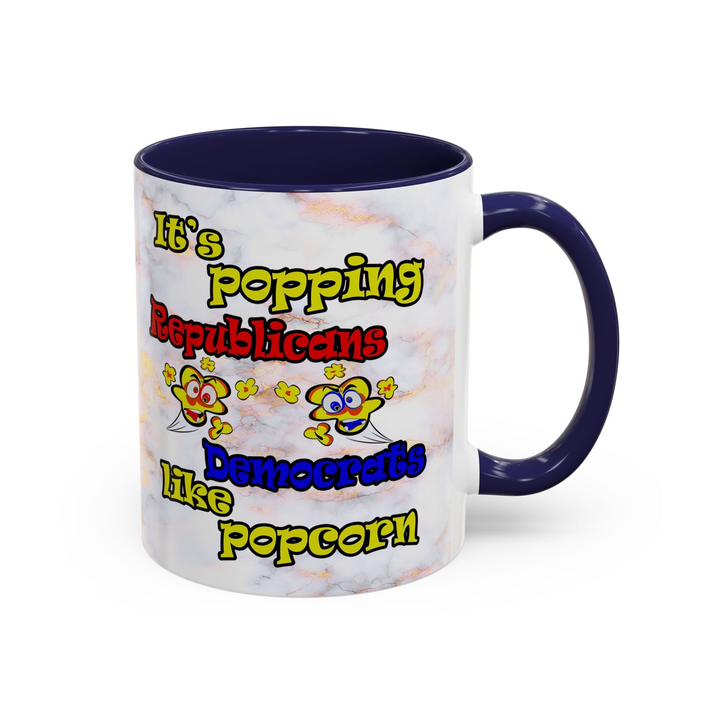 popping like popcorn - Accent Mug (white marble)