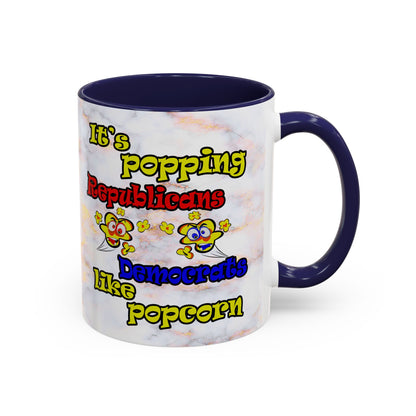 popping like popcorn - Accent Mug (white marble)