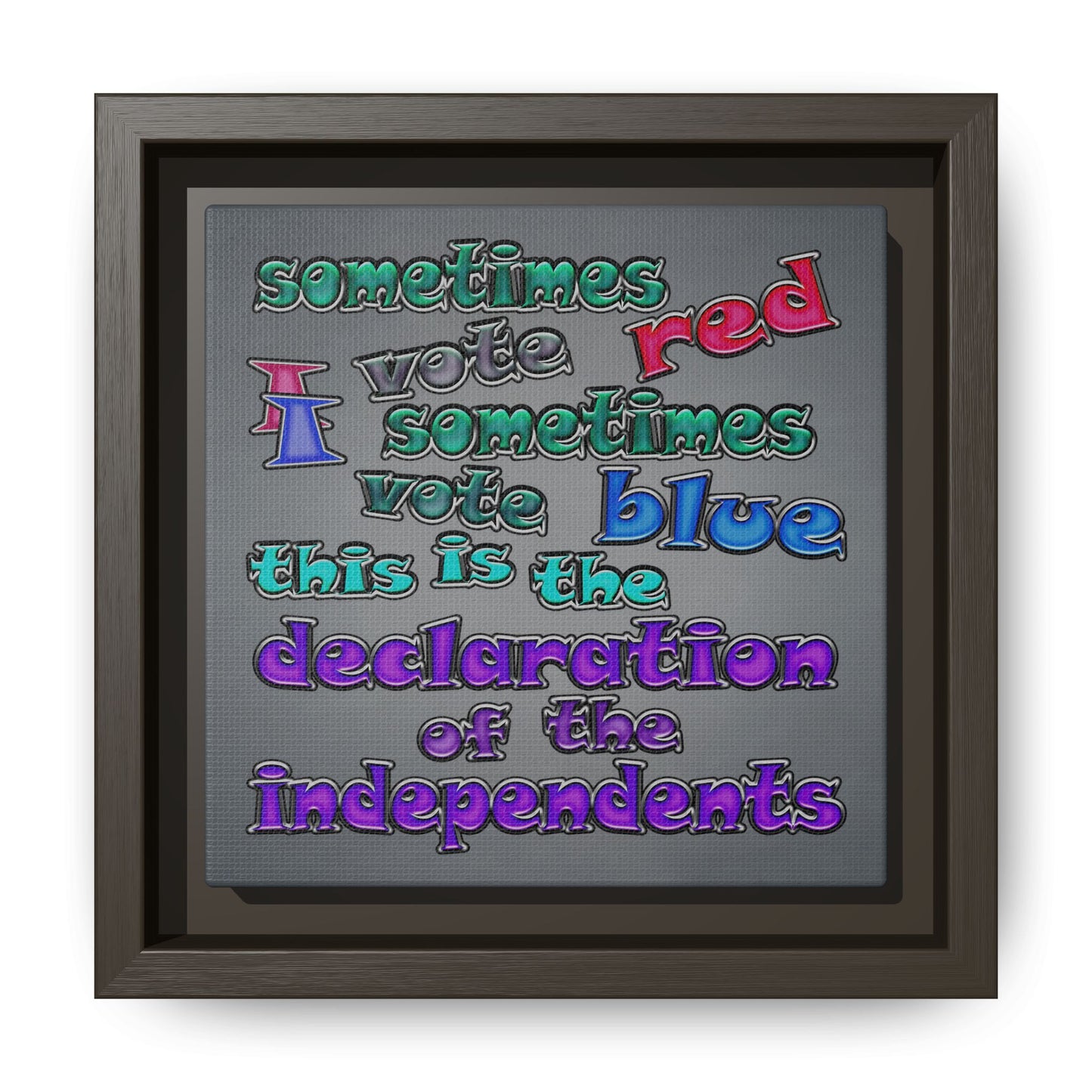 declaration of the independents - framed canvas art (grey-light grey)