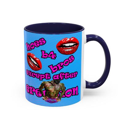 hoes b4 bros - Accent Mug (light blue-purple wave)