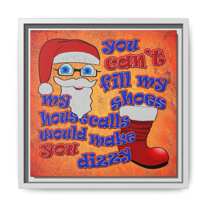 santa's shoes - framed canvas art (burnt orange)