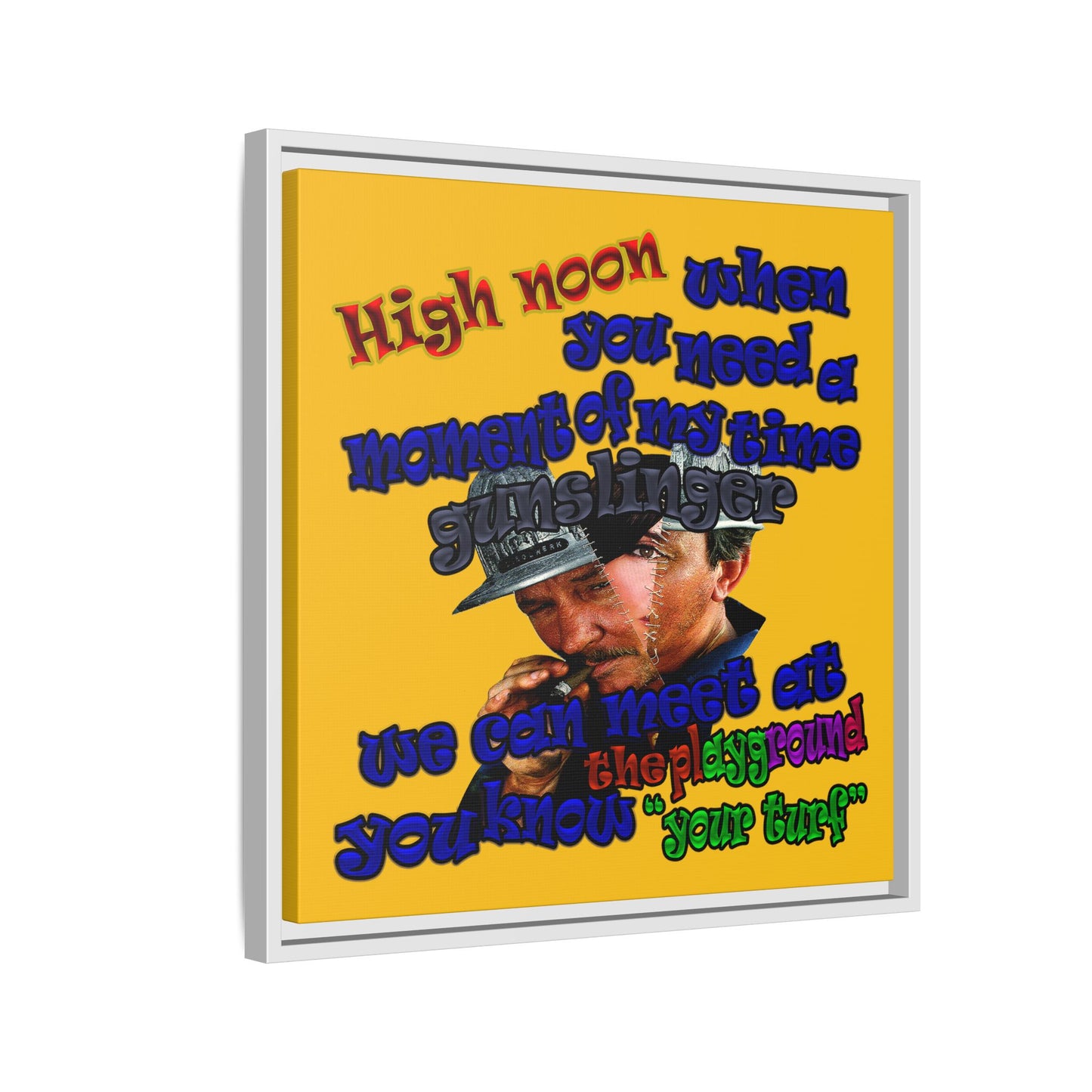 high noon - framed canvas art (yellow)