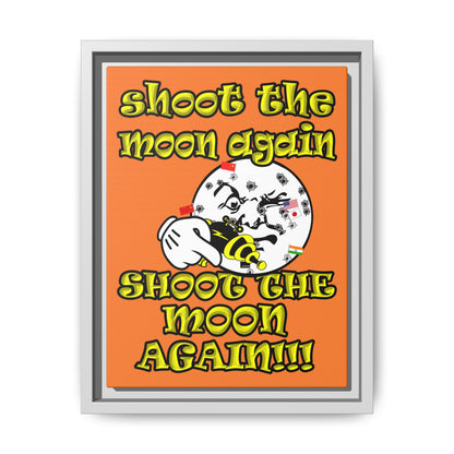 shoot the moon again - framed canvas art (crusta)
