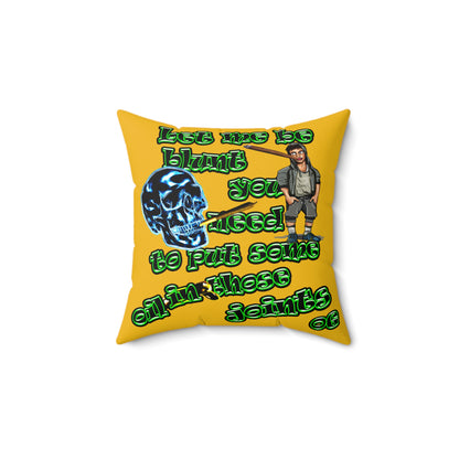 og - Faux Suede Square Pillow - (yellow)