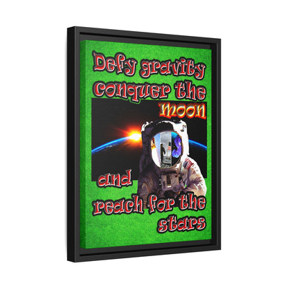 defy conquer reach - framed canvas art (green turf)