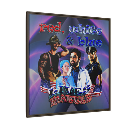 rw&b lives matter - framed canvas art (grey-pink wave)