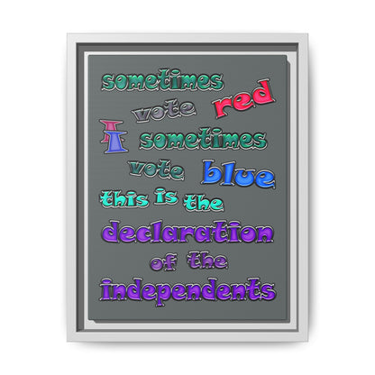 declaration of the independents - framed canvas art (dark grey)