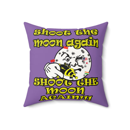shoot the moon again - Faux Suede Square Pillow - (light purple)
