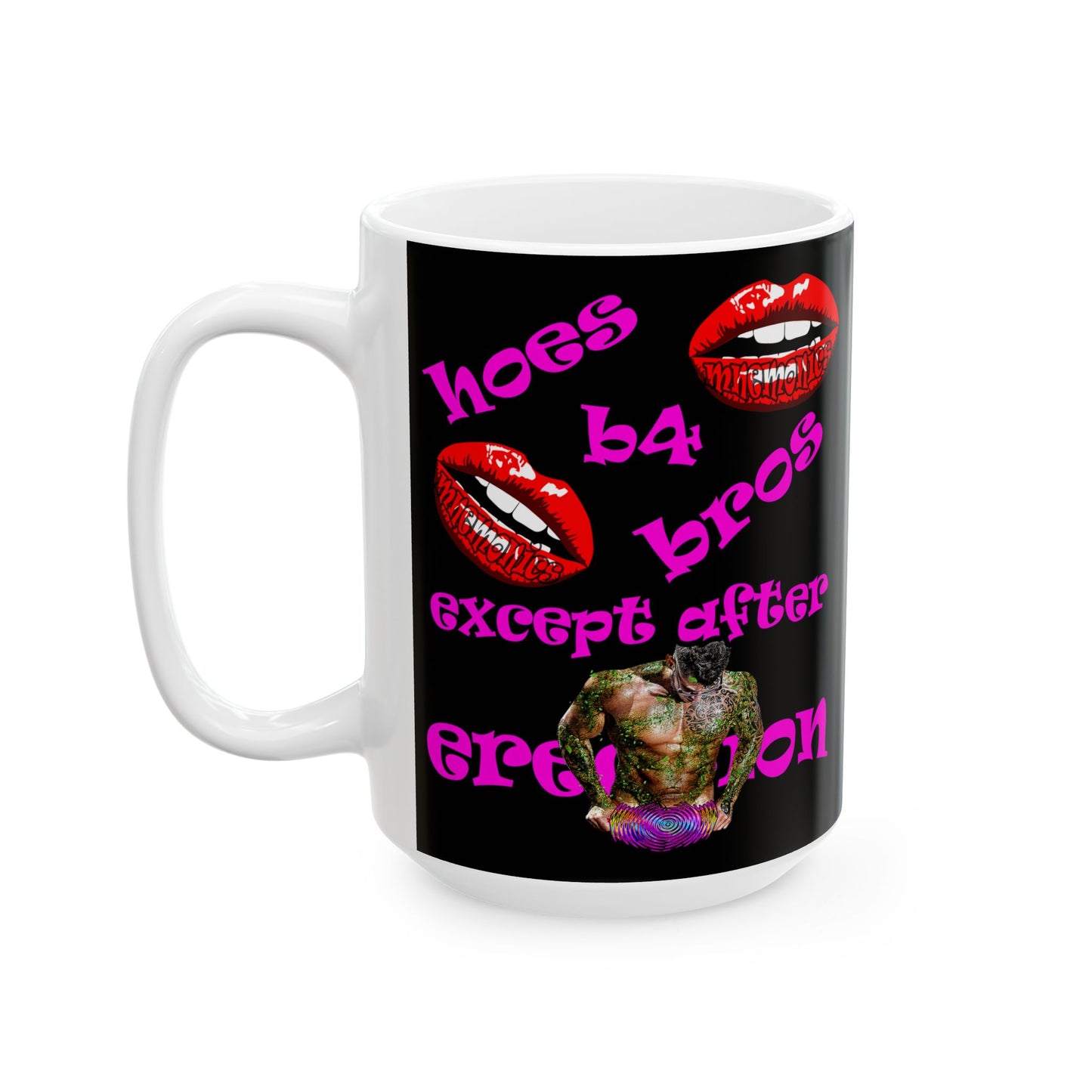 hoes b4 bros - White Mug (black)