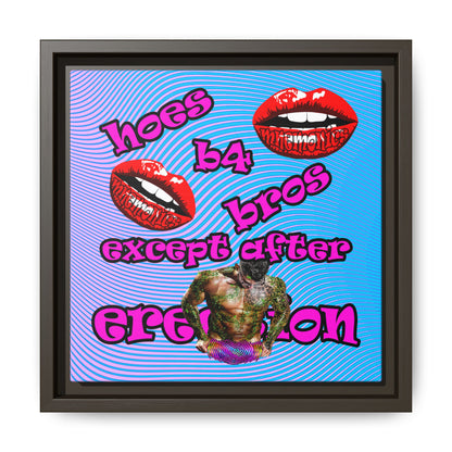 hoes b4 bros - framed canvas art (light blue-purple wave)