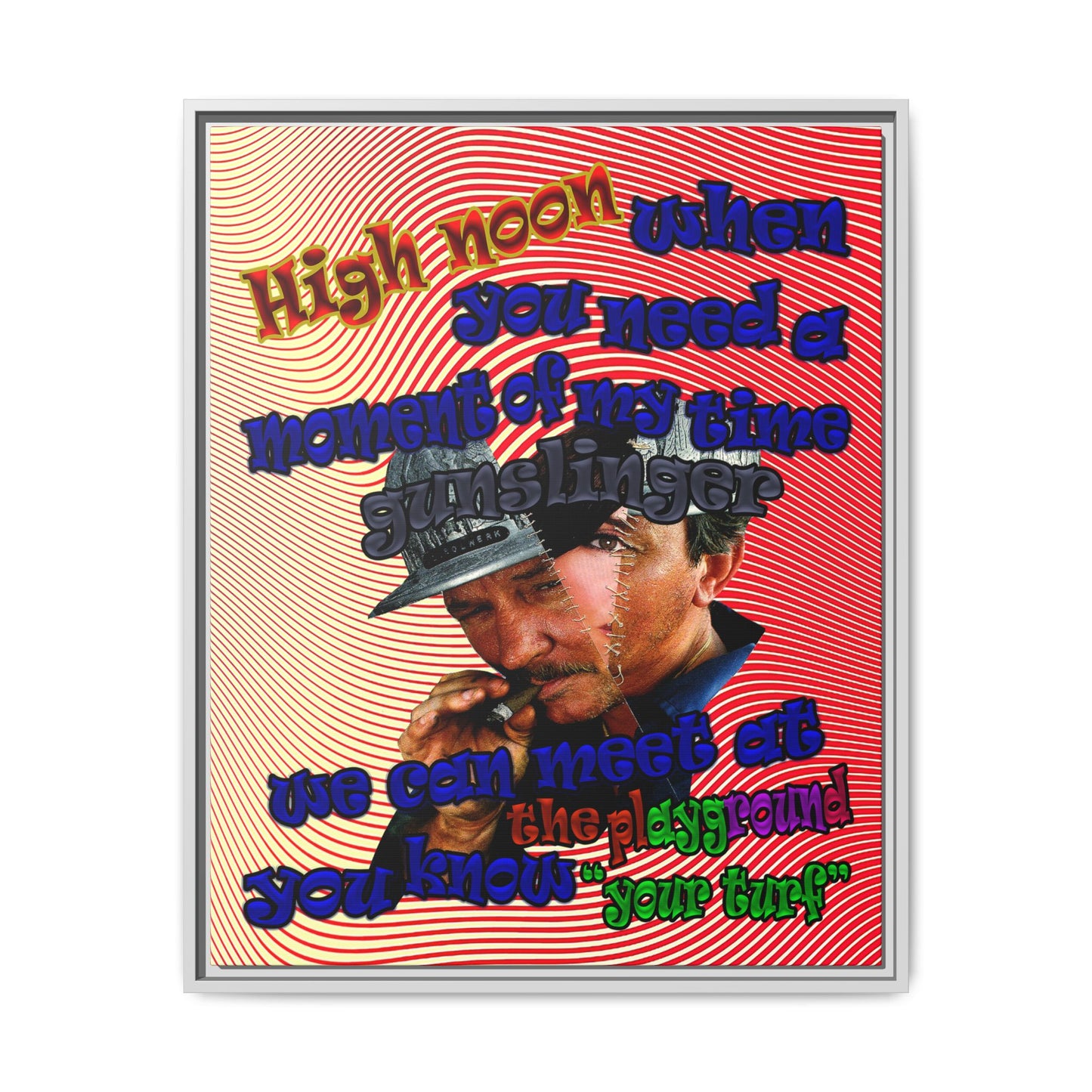 high noon - framed canvas art (yellow-orange wave)