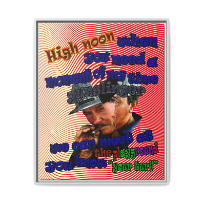 high noon - framed canvas art (yellow-orange wave)