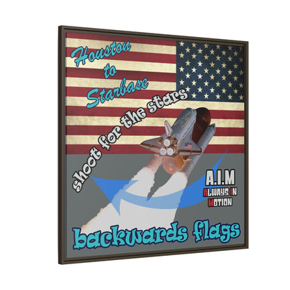 shoot for the stars - framed canvas art (dark grey)