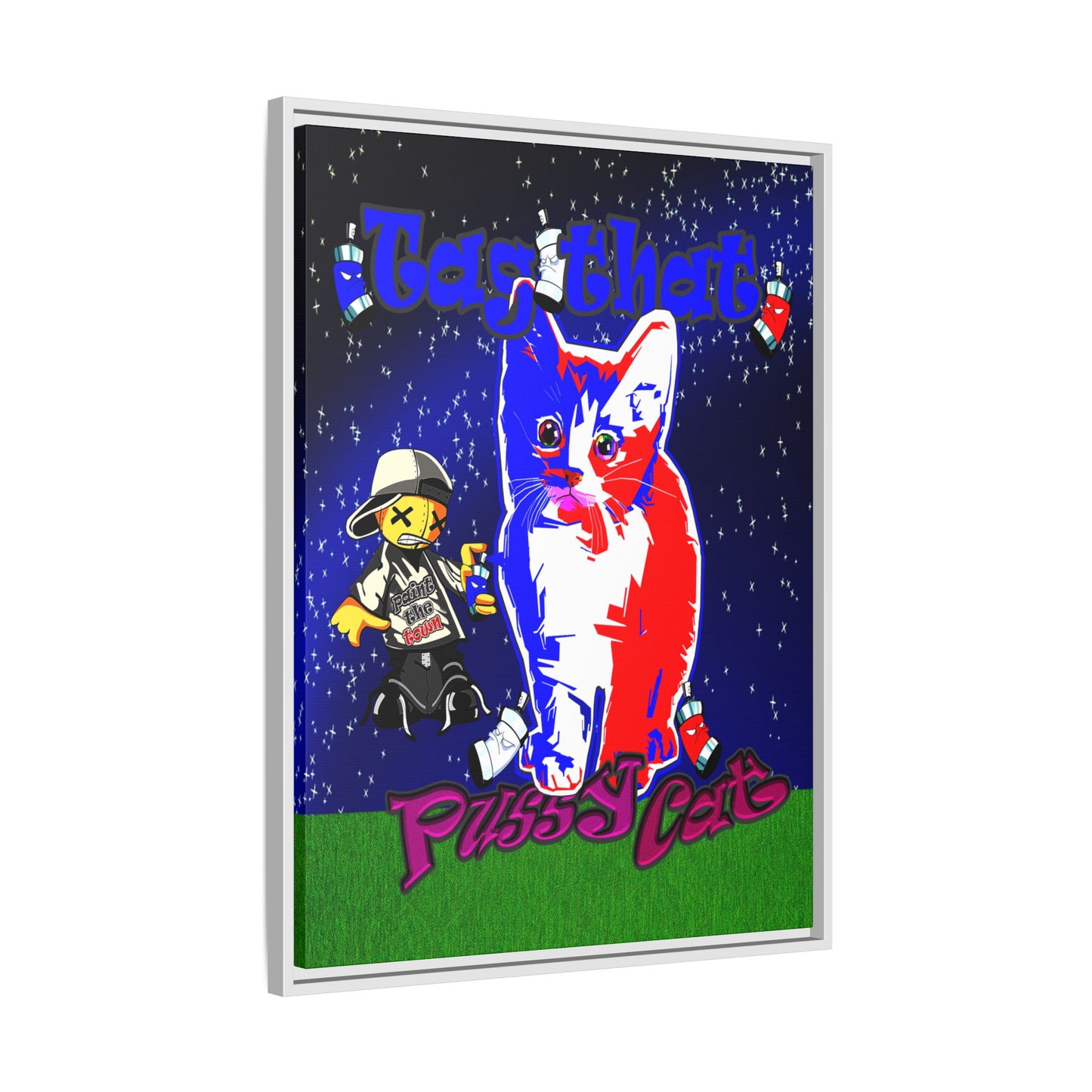 tag that - framed canvas art ('snoops' background)