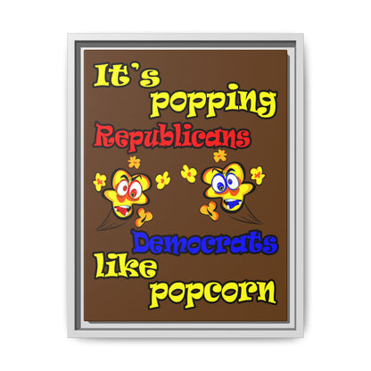 popping like popcorn - framed canvas art (brown)
