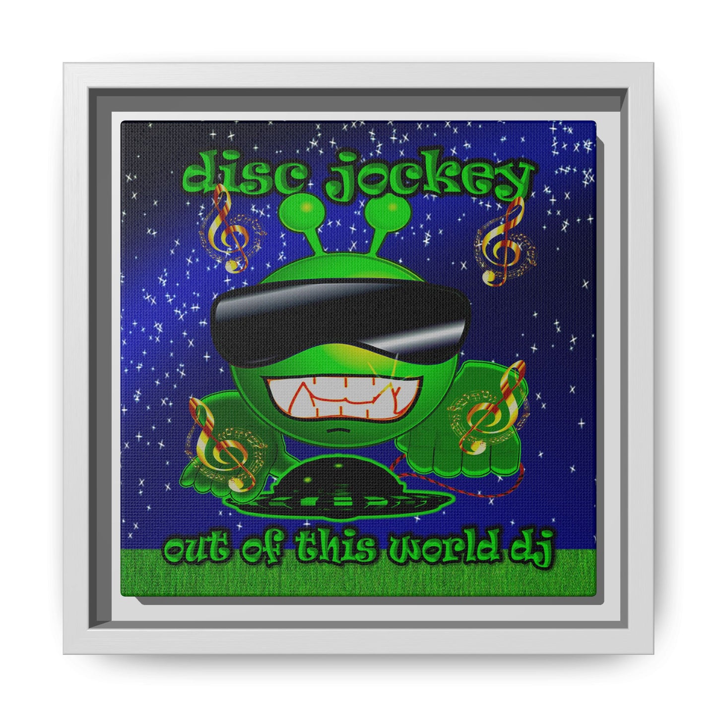 disc jockey - framed canvas art ('snoops' background)