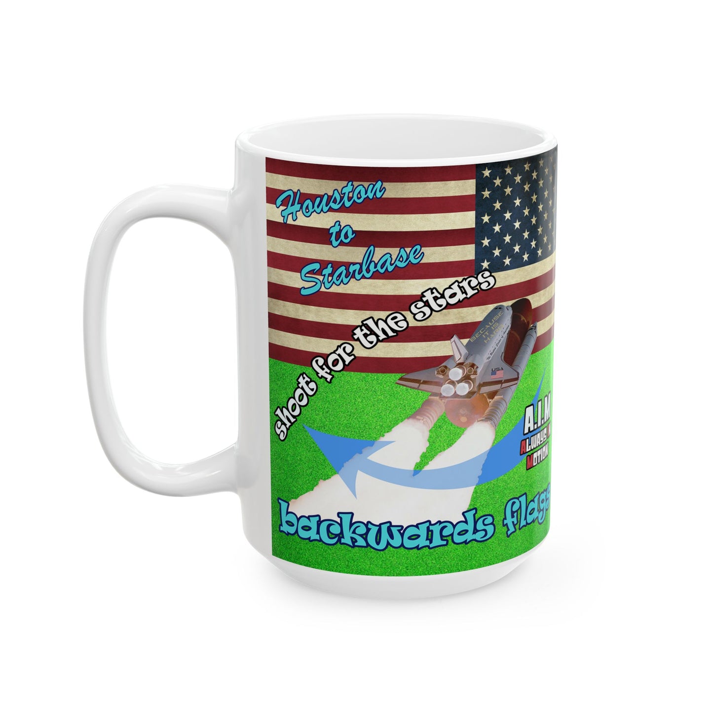 shoot for the stars - White Mug (green turf)