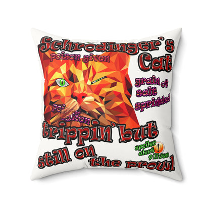 schrodinger's cat - Faux Suede Square Pillow - (white)