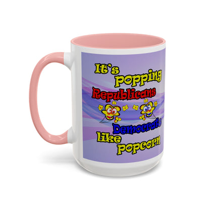 popping like popcorn - Accent Mug (light blue-pink wave)