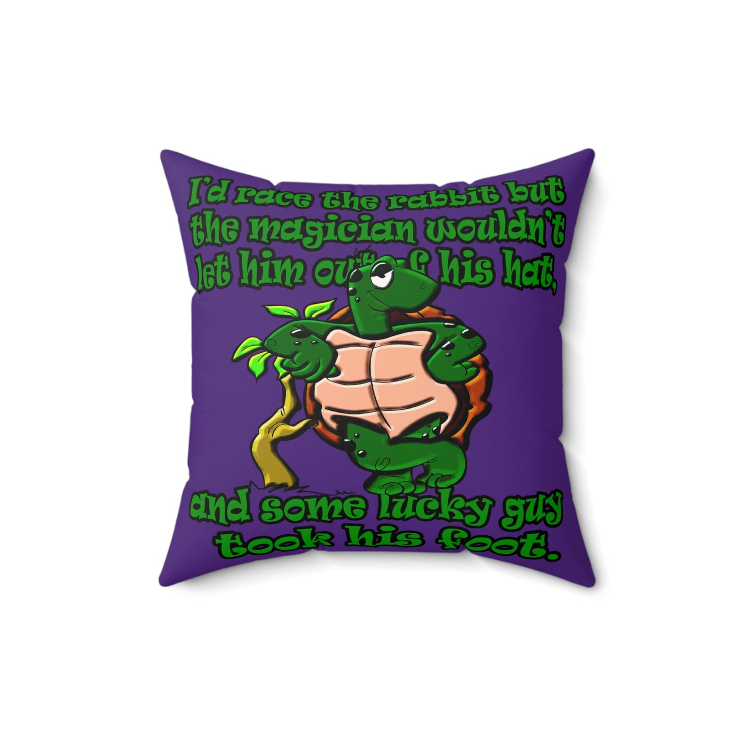 turtle race - Faux Suede Square Pillow - (purple)