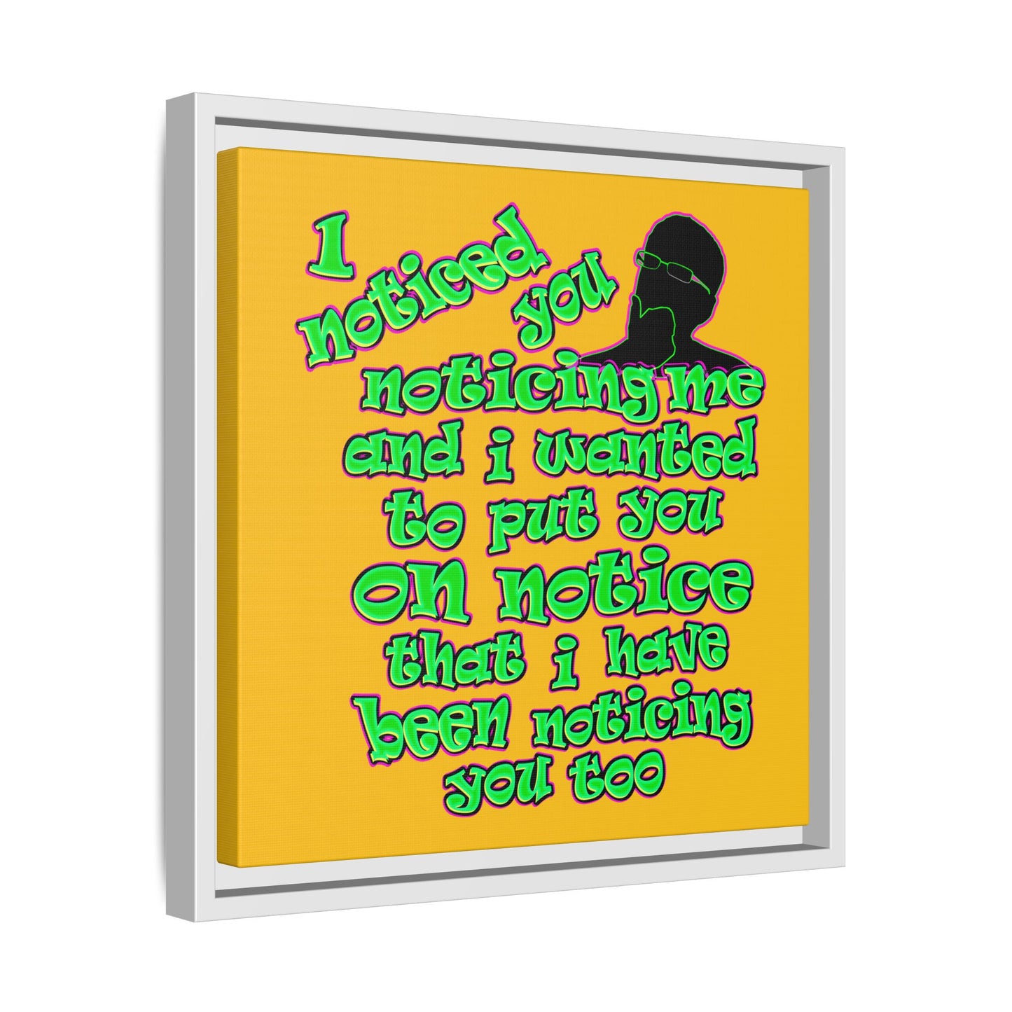 noticed you noticing - framed canvas art (yellow)