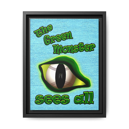 green monster - framed canvas art (faded blue)