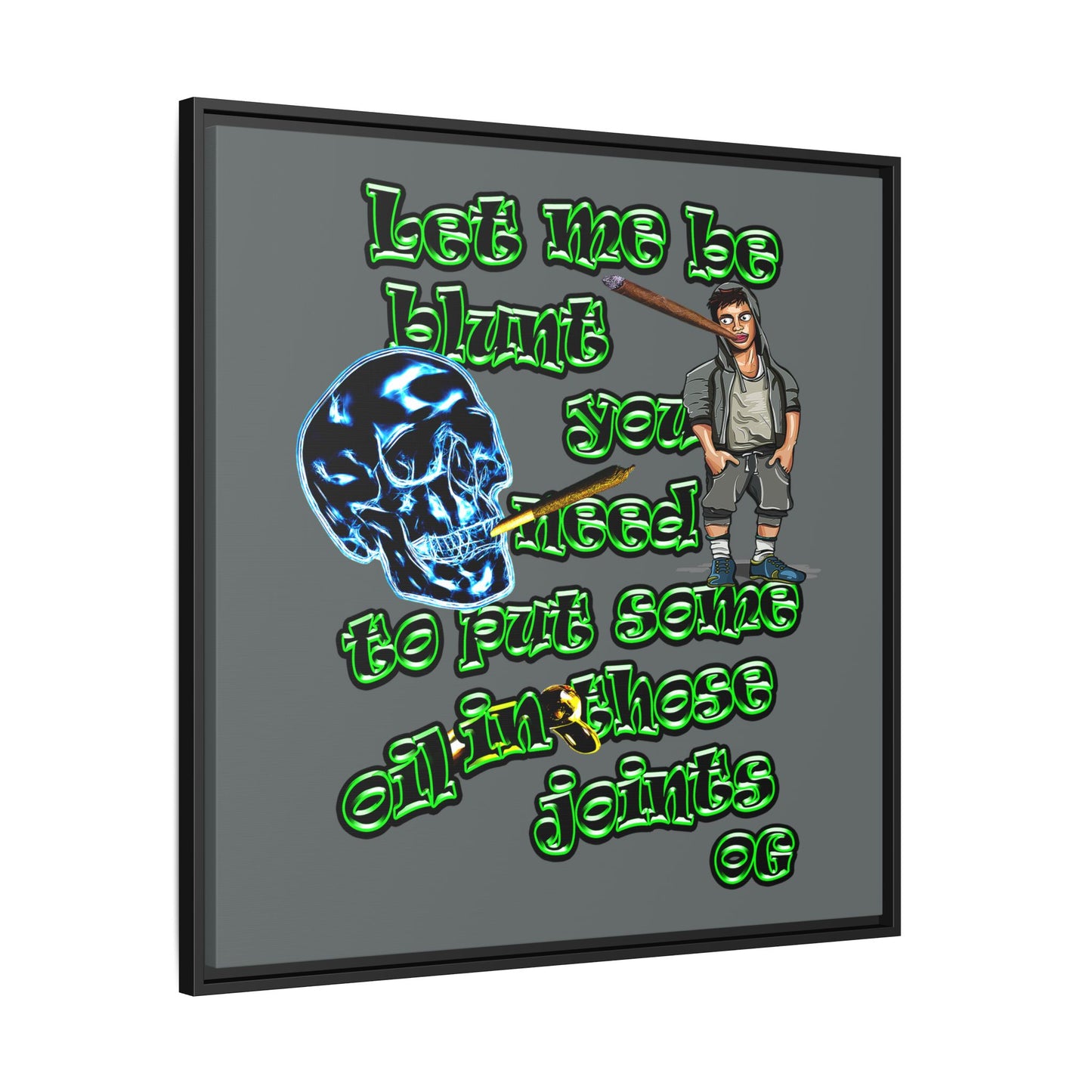 og - framed canvas art (dark grey)