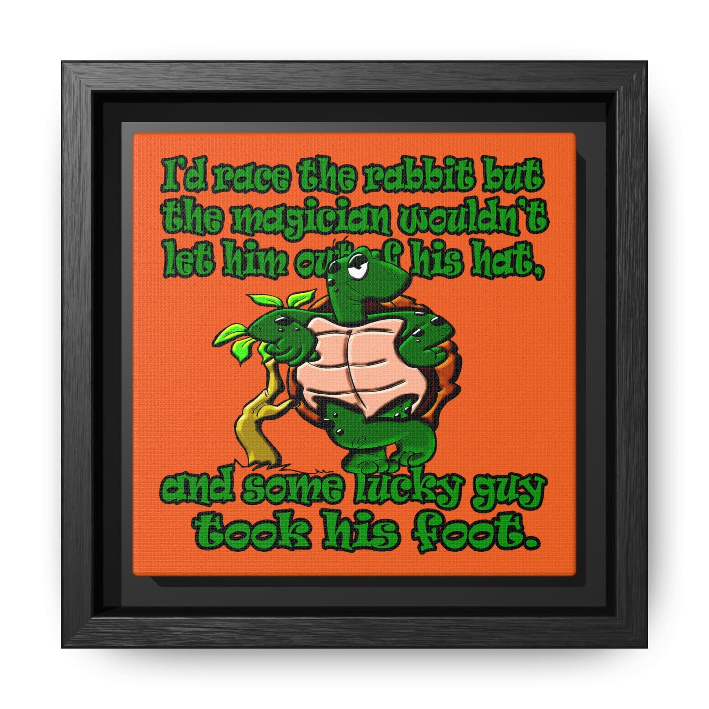 turtle race - framed canvas art (orange)
