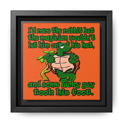 turtle race - framed canvas art (orange)