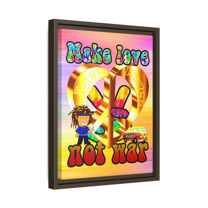 love peace - framed canvas art (color blur)