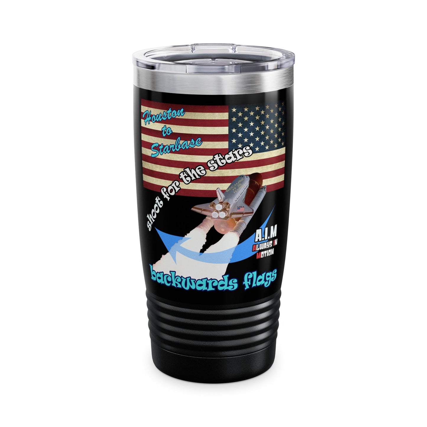 shoot for the stars - Ringneck Tumbler, 20oz (black)