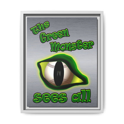 green monster - framed canvas art (brushed nickel)