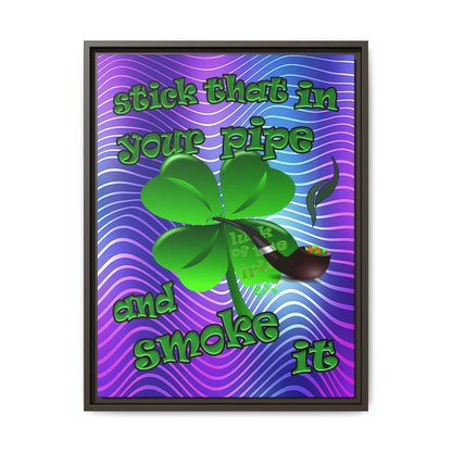 stick that in your pipe and smoke it - framed canvas art (purple wave)