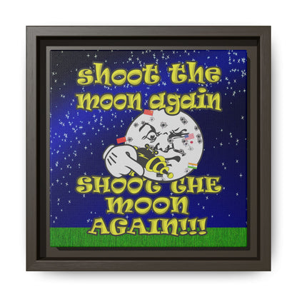 shoot the moon again - framed canvas art ('snoops' background)