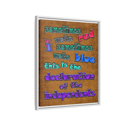 declaration of the independents - framed canvas art (brown papyrus)