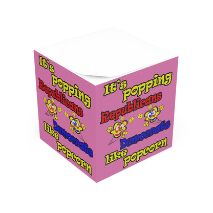 popping like popcorn - note cube (light pink)