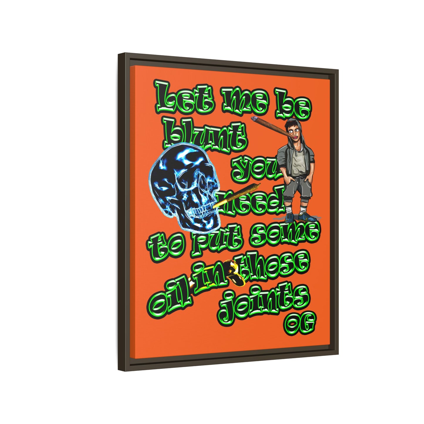 og - framed canvas art (orange)