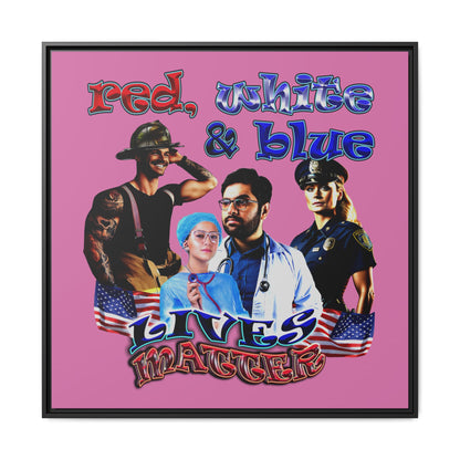 rw&b lives matter - framed canvas art (light pink)
