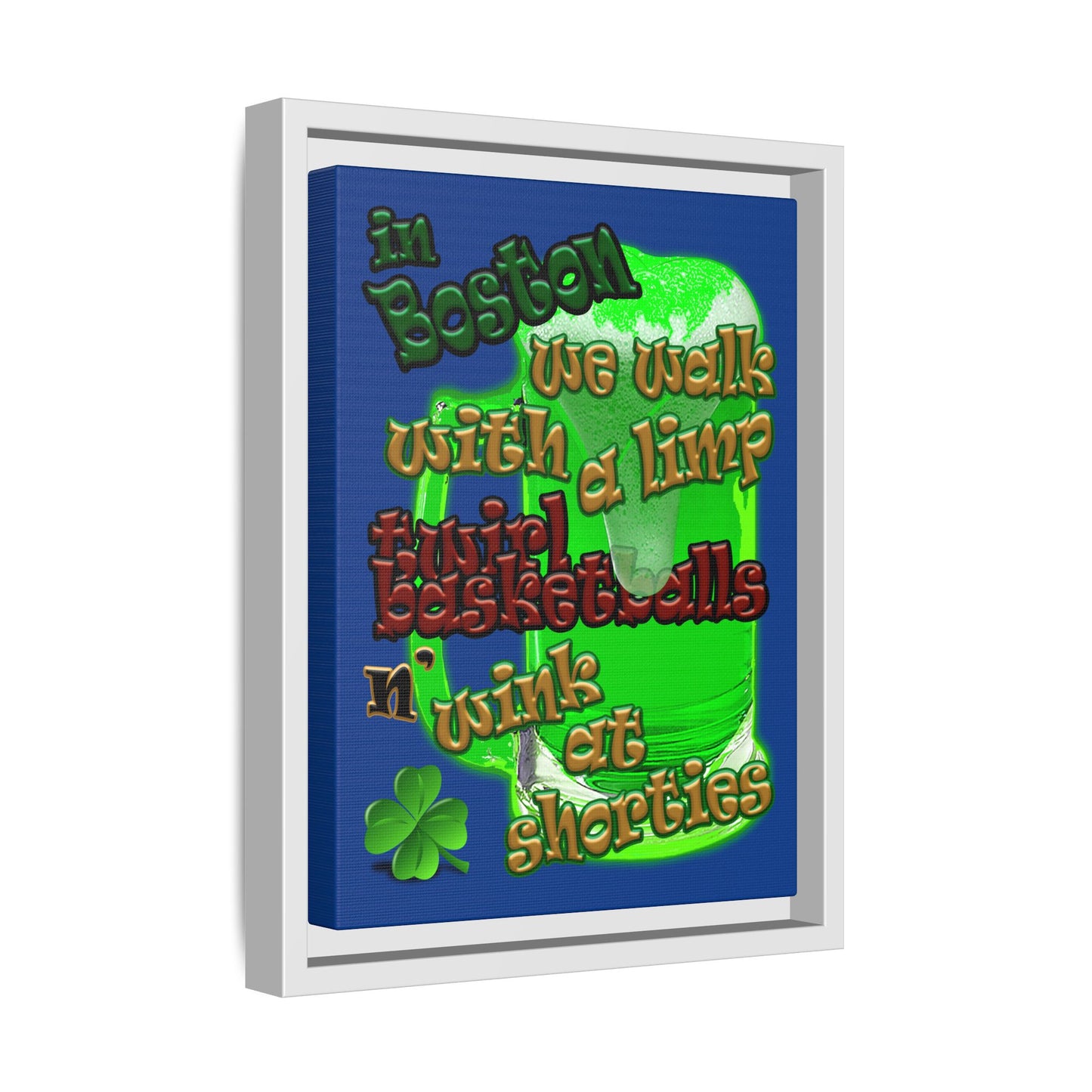 celtics logo - framed canvas art (dark blue)