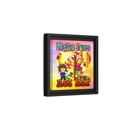 love peace - framed canvas art (color blur)