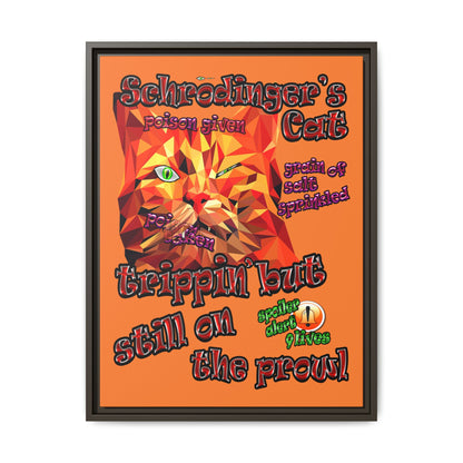schrodinger's cat - framed canvas art (crusta)