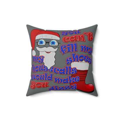 santa's shoes - Spun Polyester Square Pillow - (dark grey)