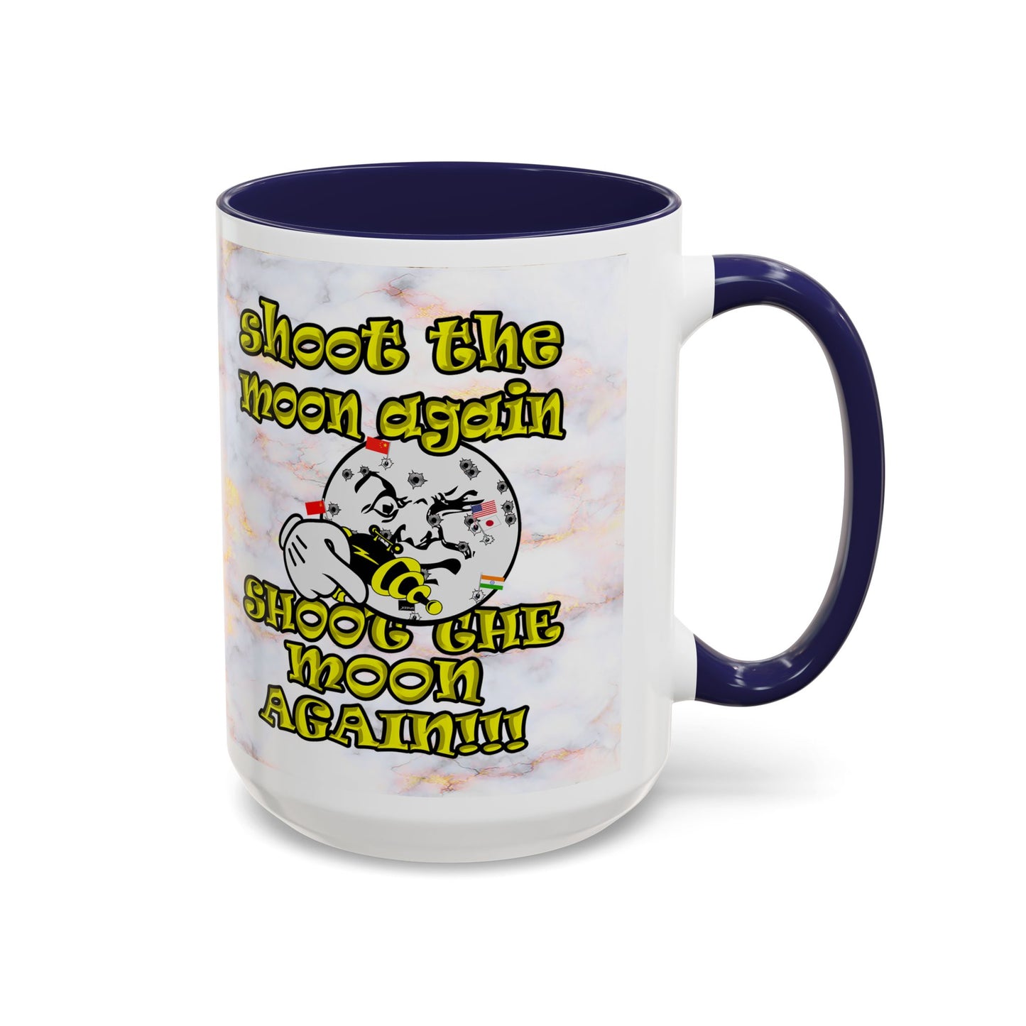 shoot the moon again - Accent Mug (white marble)