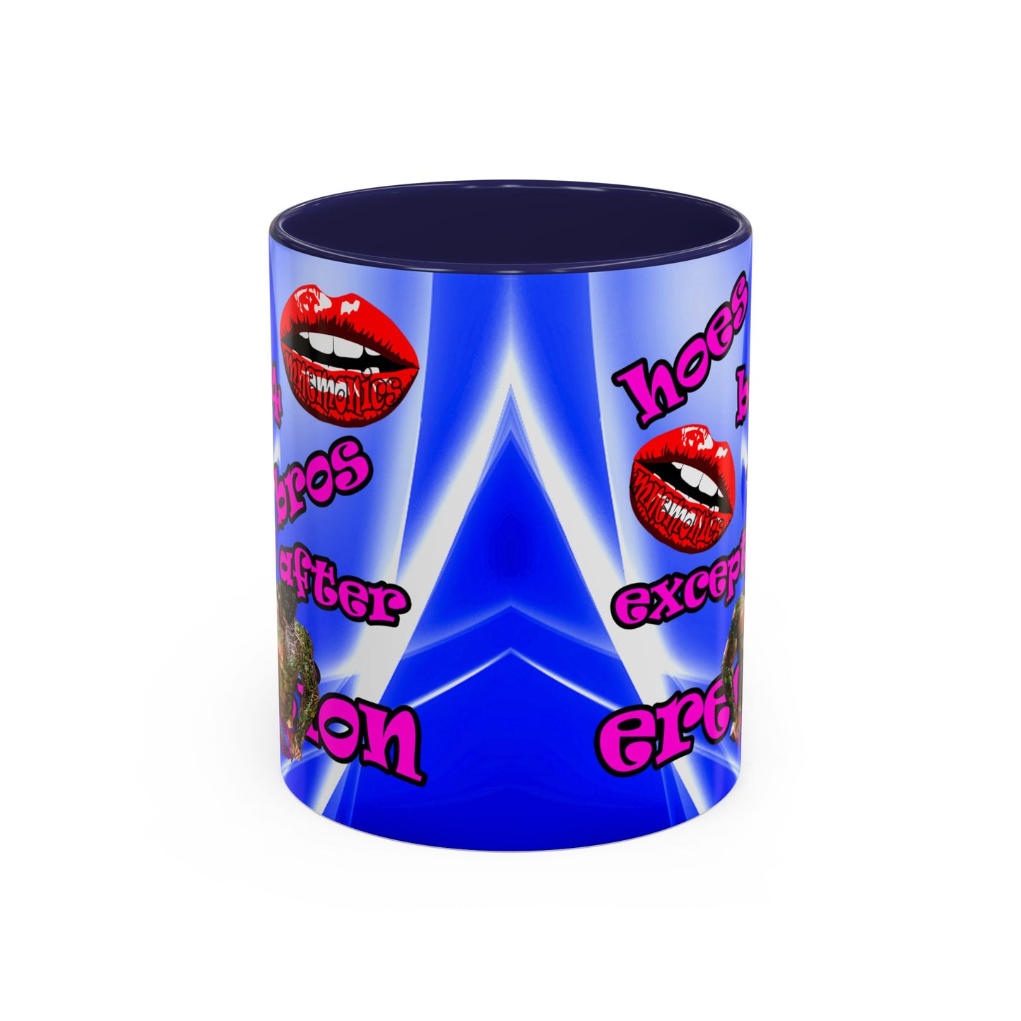 hoes b4 bros - Accent Mug (blue-white wave)