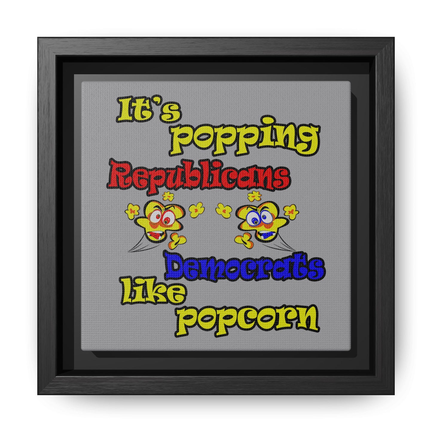 popping like popcorn - framed canvas art (grey)