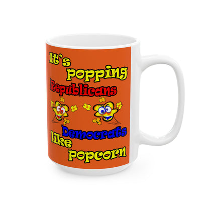 popping like popcorn - White Mug (orange)