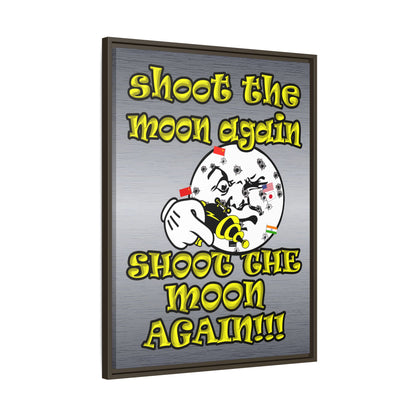 shoot the moon again - framed canvas art (brushed nickel)