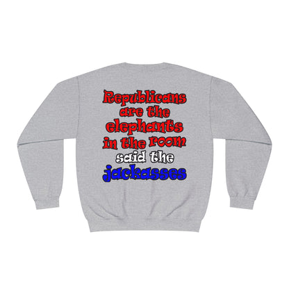 donkeys and elephants - Unisex NuBlend® Crewneck Sweatshirt