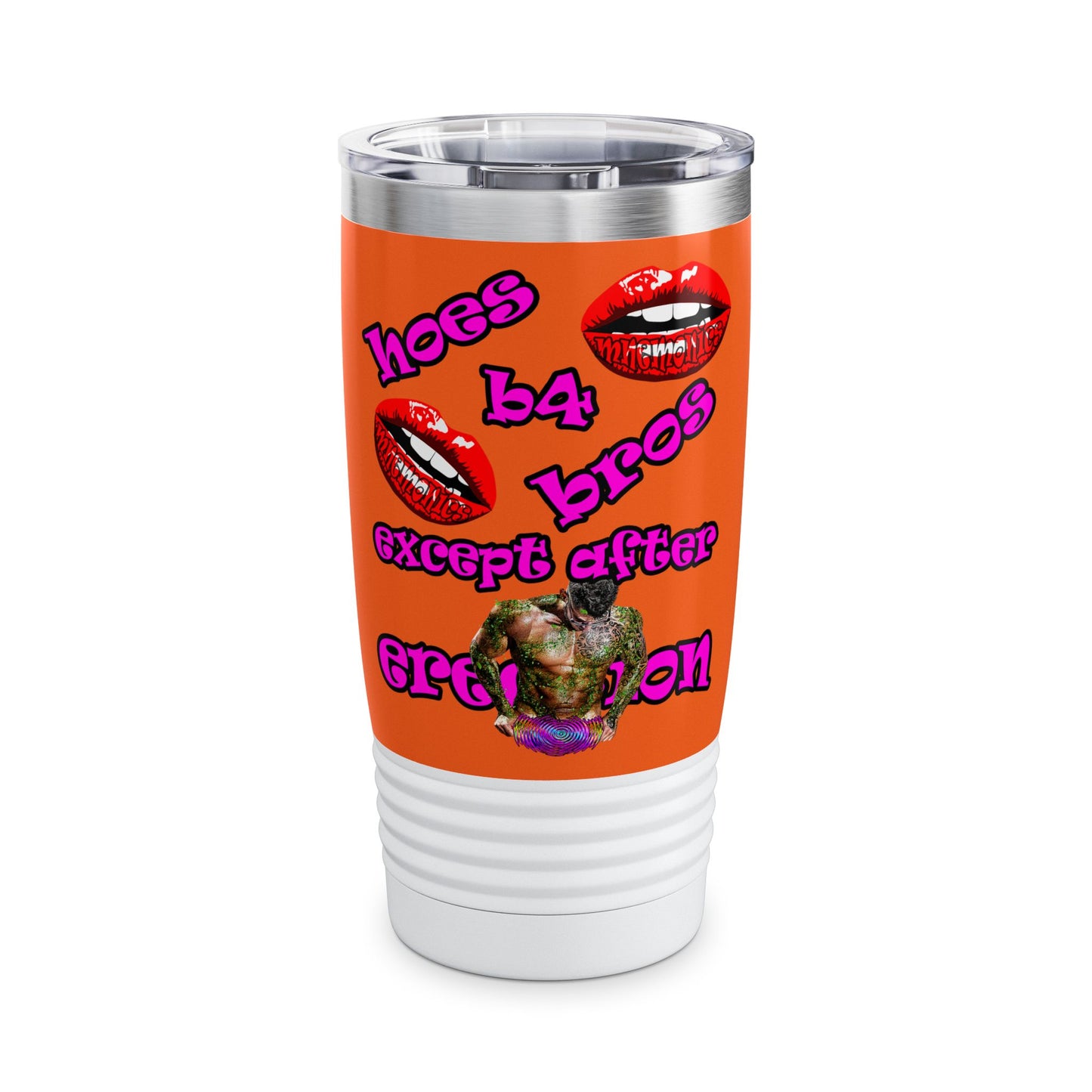 hoes b4 bros - Ringneck Tumbler, 20oz (orange)